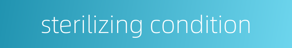sterilizing condition的同义词