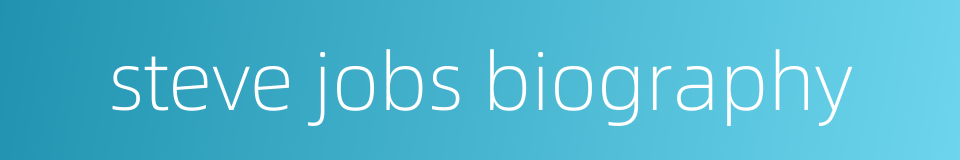 steve jobs biography的同义词