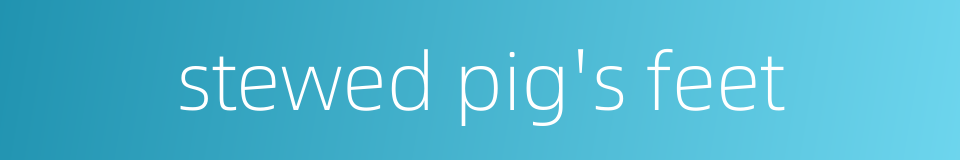 stewed pig's feet的同义词
