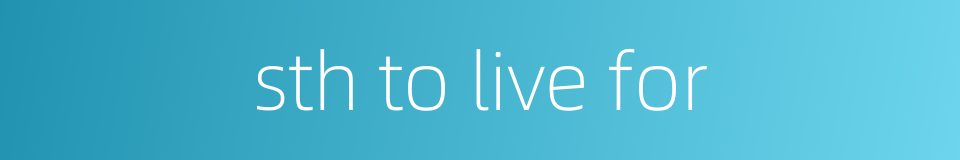 sth to live for的同义词