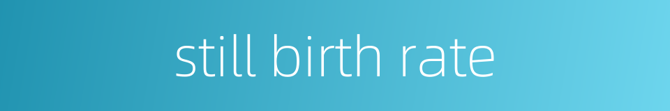 still birth rate的同义词