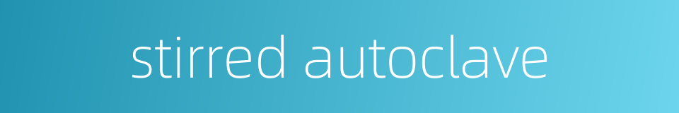 stirred autoclave的同义词