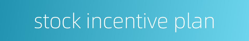 stock incentive plan的同义词