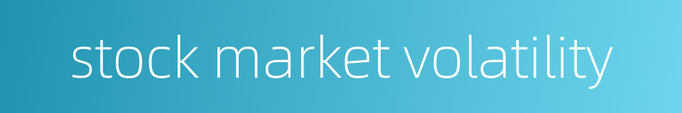 stock market volatility的同义词