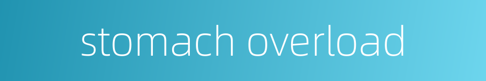stomach overload的同义词