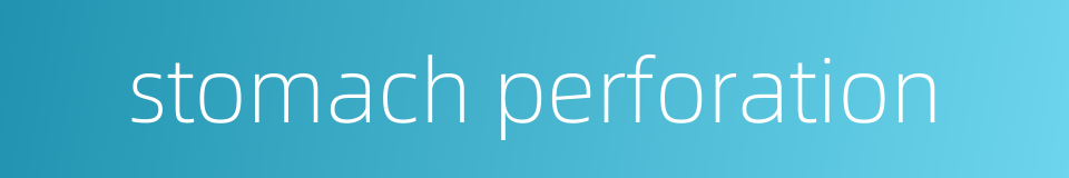 stomach perforation的同义词