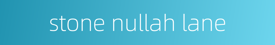 stone nullah lane的同义词