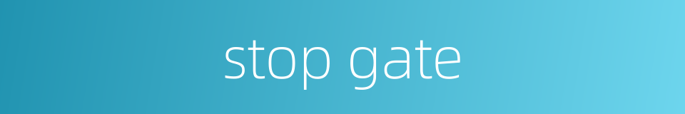 stop gate的同义词