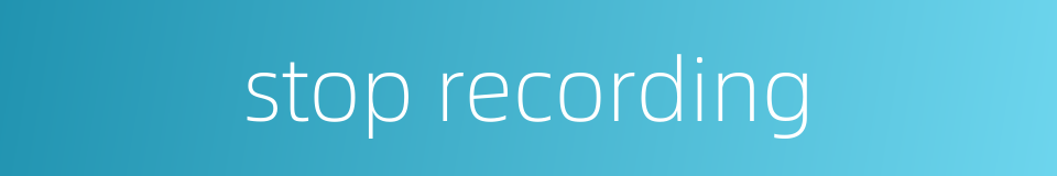stop recording的同义词