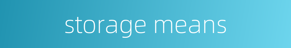 storage means的同义词