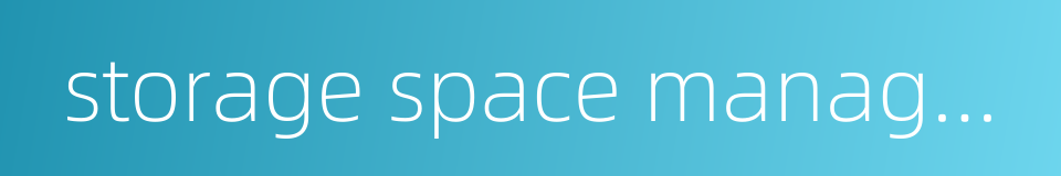 storage space management的同义词