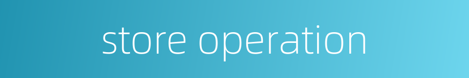 store operation的同义词