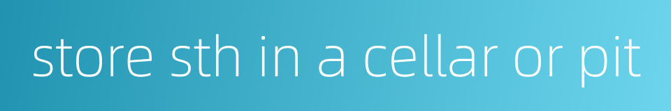 store sth in a cellar or pit的同义词