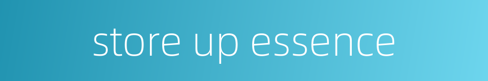 store up essence的同义词