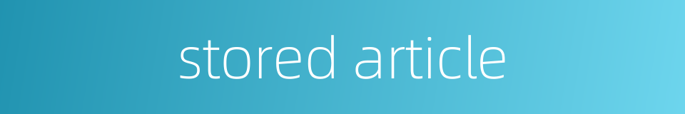 stored article的同义词