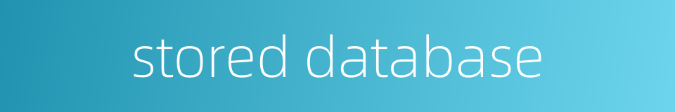 stored database的同义词