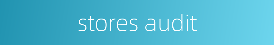 stores audit的同义词