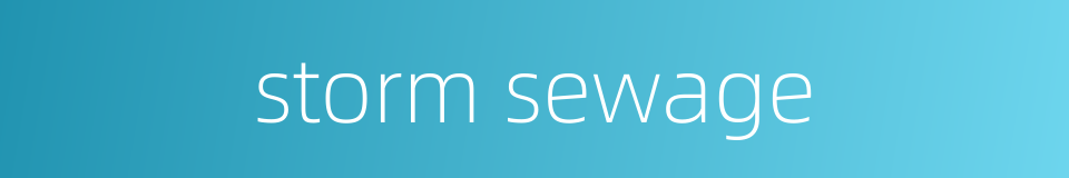 storm sewage的同义词
