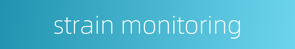 strain monitoring的同义词