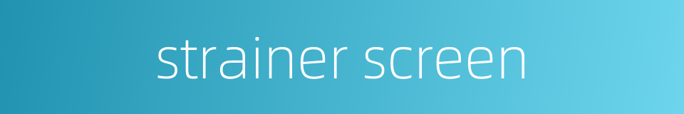 strainer screen的同义词
