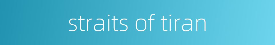 straits of tiran的同义词