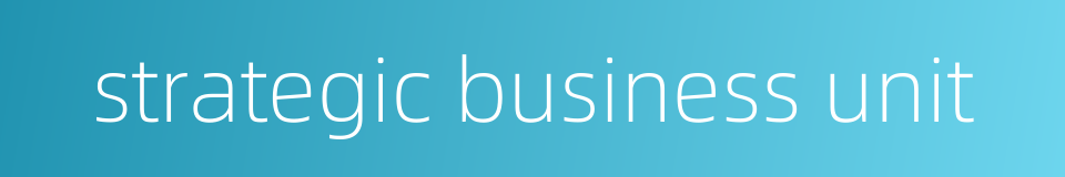 strategic business unit的同义词