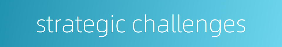 strategic challenges的同义词