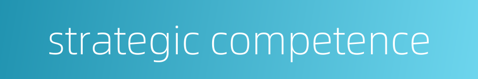 strategic competence的同义词