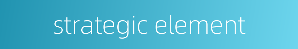 strategic element的同义词