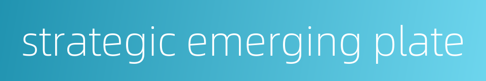 strategic emerging plate的同义词