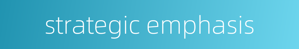 strategic emphasis的同义词