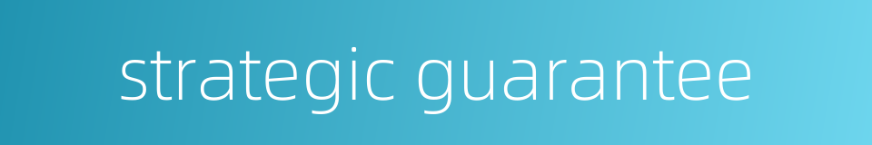 strategic guarantee的同义词