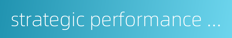 strategic performance management system的同义词