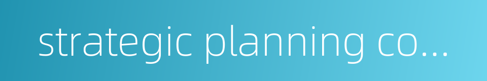 strategic planning competency的同义词