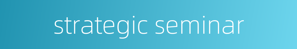 strategic seminar的同义词