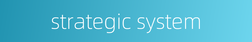 strategic system的同义词