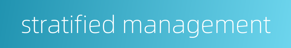stratified management的同义词