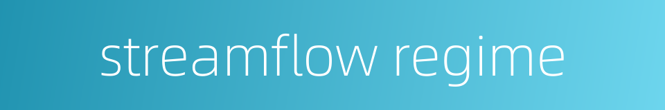 streamflow regime的同义词