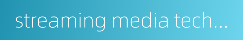 streaming media technology的同义词