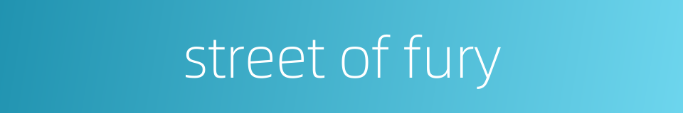 street of fury的同义词