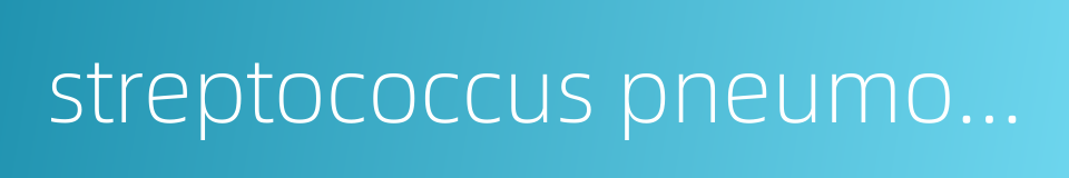 streptococcus pneumoniae的同义词