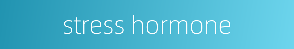 stress hormone的同义词