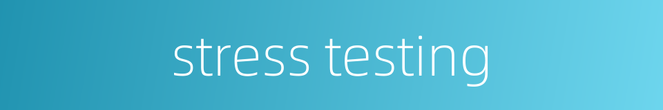 stress testing的同义词