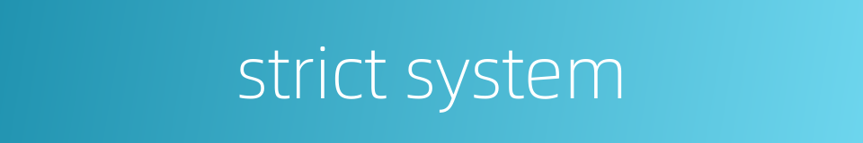 strict system的同义词