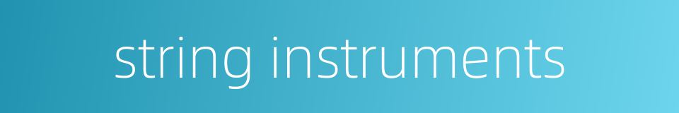 string instruments的同义词