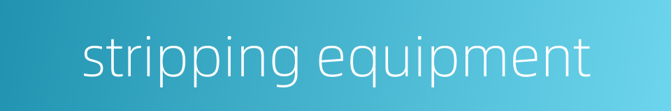 stripping equipment的同义词