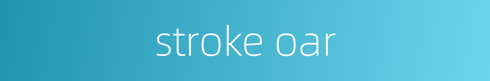 stroke oar的同义词