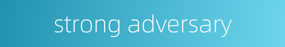 strong adversary的同义词