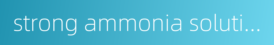 strong ammonia solution的同义词