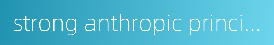 strong anthropic principle的同义词